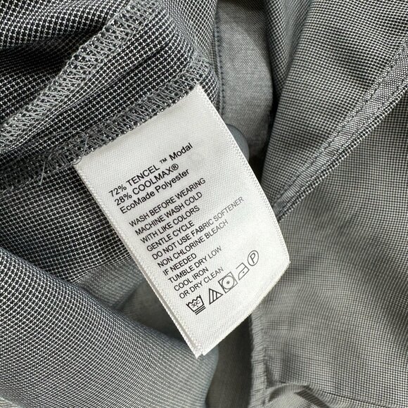Tommy Bahama Shirt Mens M Coconut Point Micro Check IslandZone Button Up Gray - Picture 9 of 12